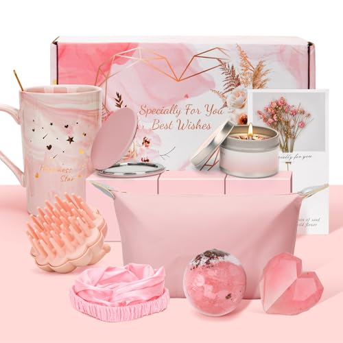 MOWETOO Geschenk für Frauen, Damen Geburtstagsgeschenk mit Rosenduft Wellness-SPA-Set – Geschenkset für Mutter, Schwester, Ehefrau, Freundin & Kolleginnen