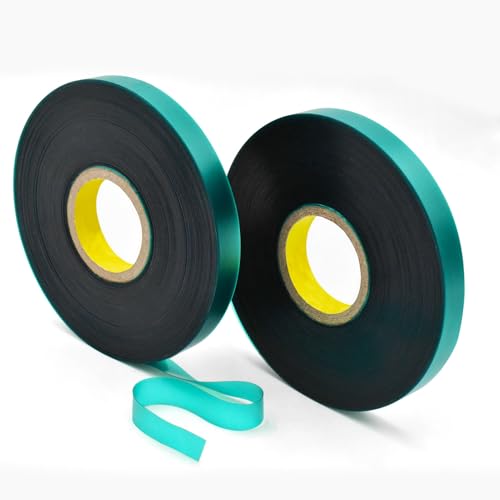 PEOUWNES 300 FEET x 1/2" 4mil Thick Stretch Non-Adhesive Tie Tape, Green Plant Garden Tie, Plant Ribbon for Branches, Climbing Planters, Flowers