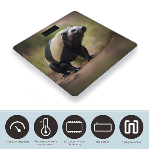 Balanza digital de baño Cute Honey Badger vidrio templado miniatura 3