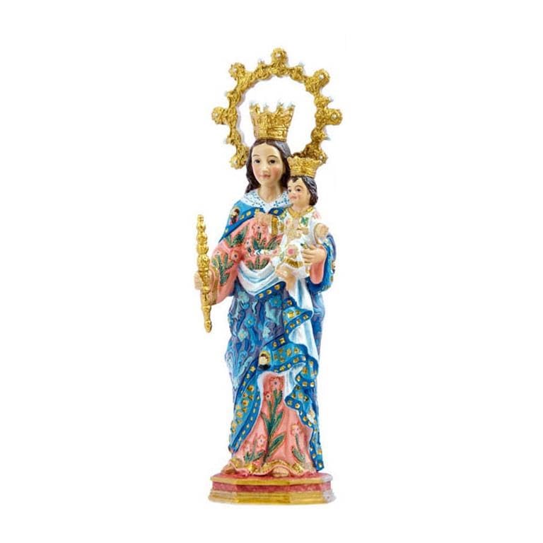 Statuette Vierge auxiliaire en résine de 15 cm avec couronne