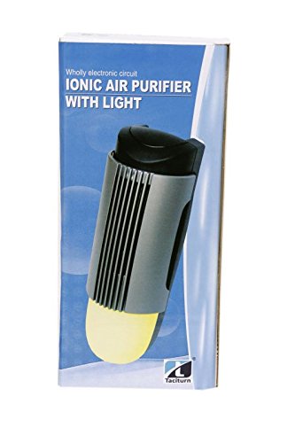 Taciturn ABS ESP Plasma Technology Air Purifier + Night Lamp with Extra PowerPoint - Rated Voltage/Hz - AC 230V/50Hz |1.5W Power Consumption, 1x104/cm3 Ion Output - 265g (Black & Silver) - Pack of 20