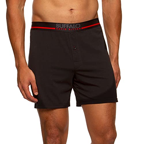 Men's 3 Pack Knit Boxers (Black/Black/Grey, Medium)2