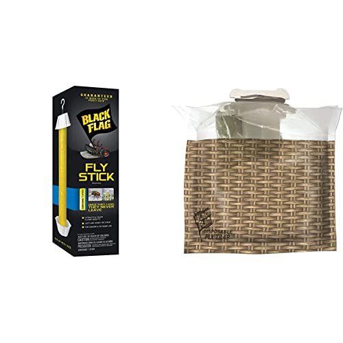 Black Flag Fly Stick Insect Trap, 1 Count With Black Flag Disposable Fly Trap, Attracts All Major Fly Species #TOP26