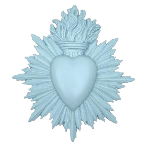 Ex-voto mural cœur sacré bleu givré, insufflez de la poésie dans votre maison