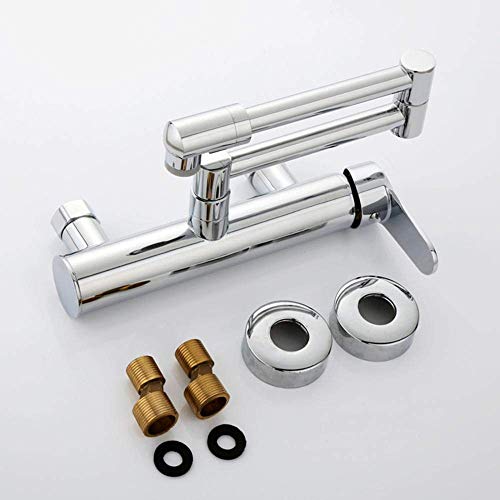 Grifos mezcladores para cocina de pared con extensión de agua fría y caliente de una manija 7