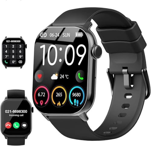 uaue Reloj Inteligente Hombre Mujer con Llamadas Bluetooth, Smartwatch 1.96' con SpO2/Pulsómetro/Monitor de Sueño/Podómetro