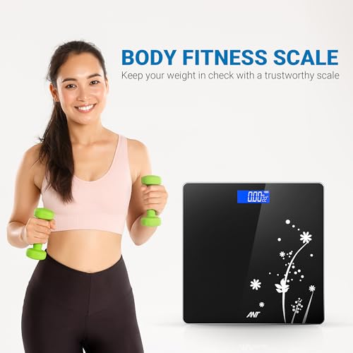 Image of ANT Flora Bud Digital Weighing Scale, Highly Accurate Digital Bathroom Body Scale, Precisely Measures Weight up to 180Kg LCD