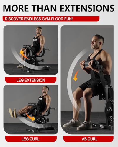 Image of GMWD Leg Extension and Curl Machine, Lower Body Special Leg Machine, Adjustable Leg Exercise Bench with Plate Loaded, Leg Rotary Extension for Thigh, Home Gym Weight Machine