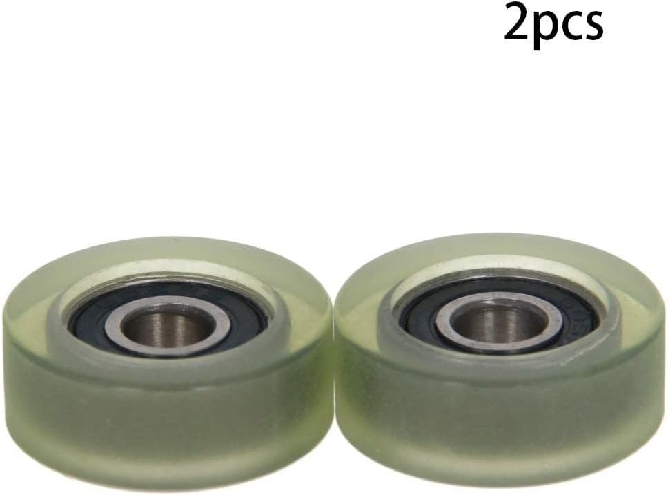Bearings, Roller,Flat WRoller,Pulley,Flat Wheel, Nylon Roll 2Pcs 5 x 19 x 7mm Roller Idler Bearing Pulley Sliding Conveyor Nylon Wheel for Furniture, Hardware Accessories, Mobile Door(Transparent),Hi