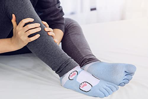 Benefeet Sox Meias femininas engraçadas com cinco dedos, meias de algodão separadas para corrida, at