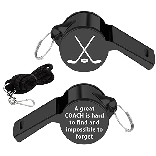 KEYCHIN sifflet coach hockey laniere noir