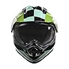 Royal Enfield Escapade Chequer ISI and Dot Certified Offroad Riding Motorcycling Helmet Light Green (XL) 60 Cm