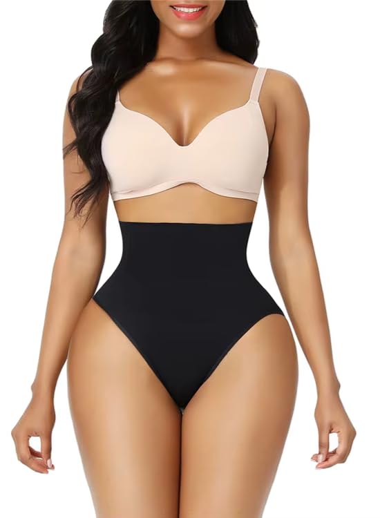CurvCraft Womens High-Waist Shapewear Panty Tummy Control & Butt Lifter | Seamless Slimming Body Shaper XL/XXL Black