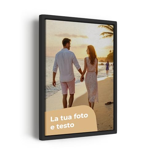 Cimpress Tela Personalizzata con Foto e Cornice, 40 × 30 cm, personalizzabile con immagine o testo, decorazione da parete per casa o ufficio, artwork moderno, regalo fotografico personalizzato