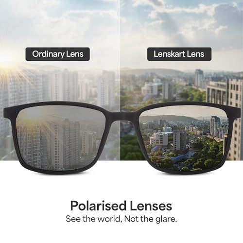 Image of Vincent Chase By Lenskart | Full Rim Square | Polarized Sunglasses Stylish |100% UV Protected | For Men & Women (Large, VC S18707)