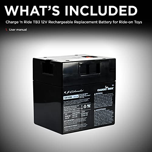 Schumacher TB3 12V 9.5 Amp Hours & Replaceable Fuse - Rechargeable 12V Ride On Replacement Battery For Fisher-Price Power Wheels Vehicles thumb #3