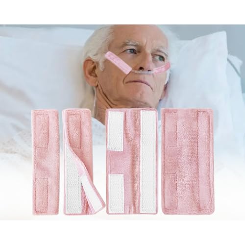 Image of 4 Pack Wuronsa Nasal Cannula Cushions, Soft Nasal Oxygen Covers, Soft Cannula Ear Protector for Oxygen Users, Prevent Indentations Irritated Cheek Skin, Prevent Ear Soreness (Light Pink)