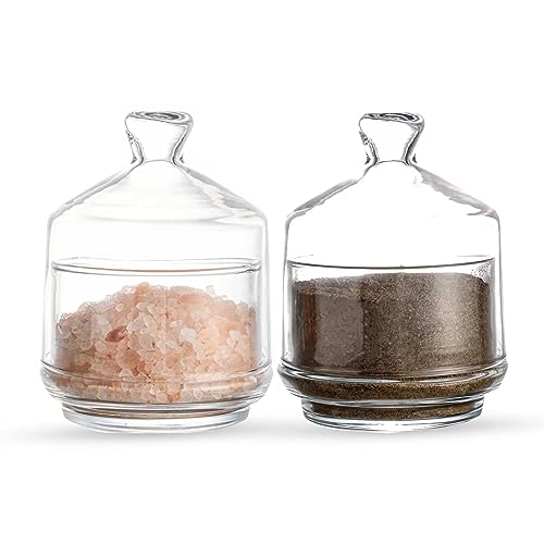 Tarro de sal y pimienta de vidrio con tapa, multifuncional, para conservar tomates, aguacates, cebollas y limones, mini recipientes para cítricos en el refrigerador (2)