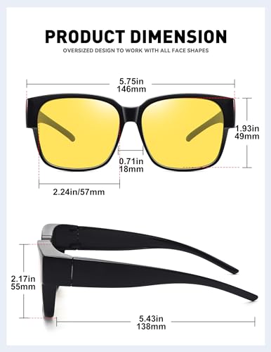 MEETSUN Oversized Fit Over Glasses Sunglasses for Women Men Trendy Polarized UV Protection Sun Glasses for Driving3