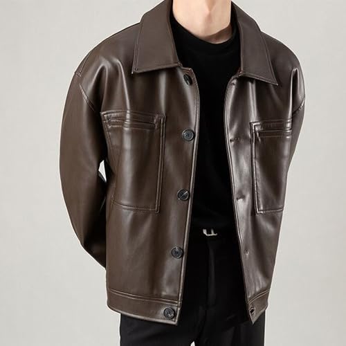 Chaqueta bomber de cuero para hombre miniatura 3