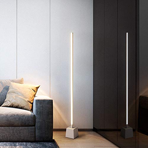 Lampadaire LED, Lampadaire à économie d'énergie avec télécommande, 3 températures de Couleur, Abat-Jour en Acrylique, 24W, 139 cm, Lampadaire à...
