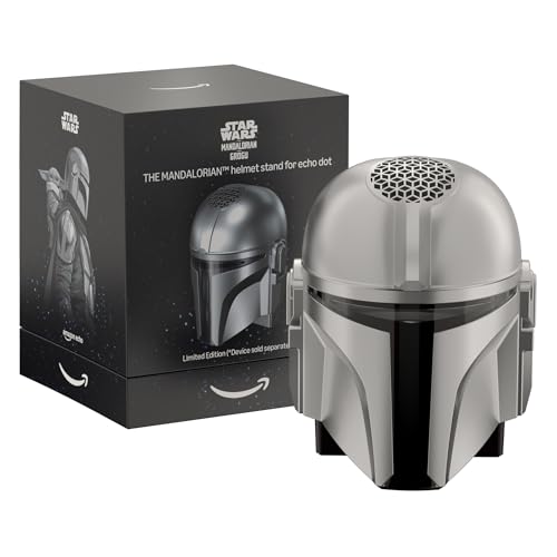 Image of Echo Dot Star Wars Bundle: Includes Echo Dot, Charcoal and The Mandalorian Helmet Stand