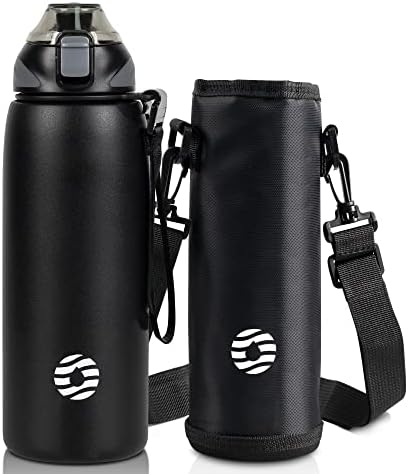 Fjbottle Stainless Steel Water Bottle 400ml/600ml/800ml/1000ml Sports Flask Vacuum Insulated Water Bottle Leak Proof BPA Free Metal Water Bottle Flip Top for Work, Travel, Cycling and Running