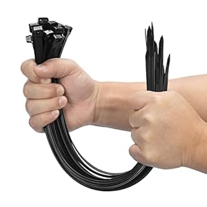 XINGO 100 PCS Black Cable Ties Heavy Duty, 400mm x 9mm Long with 80 KGS Ultra Strong Tensile Strength, Large UV Resistant Cable Ties Extra Long Tie Wraps for Outdoor Use