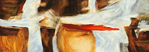 AFFICHE sur TOILE ENCADRÉ Jim Stone Le son du bois tableau abstrait 49x142 cm