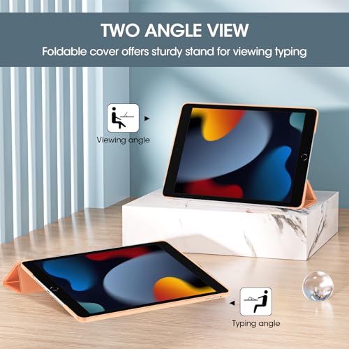 Image of ProCase for iPad 9th / 8th / 7th Generation Case 10.2 Inch (2021 /2020 /2019 Release), 10.2 iPad Case 9th / 8th / 7th Gen Cover, Slim Smart Cover with Translucent Hard Shell Back -Orange | Protective Smart Case Cover Compatible with 10.2 Inch iPad 9 /8 /7