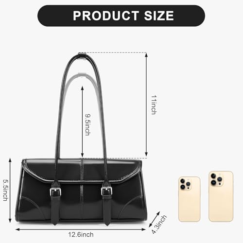 Image of YFGBCX Faux Leather Tote Bag for Women Burgundy Purses Small Shoulder Bag Wine Colored Purse Y2k Red Handbag Purse