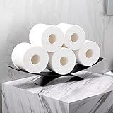ALOCEO Toilettenpapierhalter Stehend Toilettenpapier Aufbewahrung Edelstahl Toilettenpapierhalter Bewahren Sie 6 Rollen Toilettenpapier auf Matt Schwarz