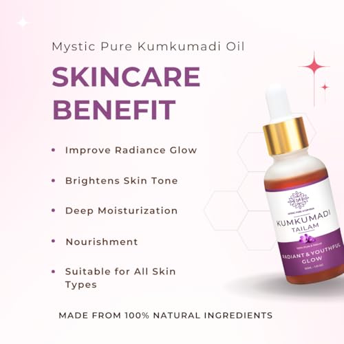 Image of Mystic Pure Kumkumadi Tailam Face Oil For Glowing Skin Nourish Your Skin, Enhance Radiance | Enriched With Saffron, Rakta Chandan And Manjistha -30ml