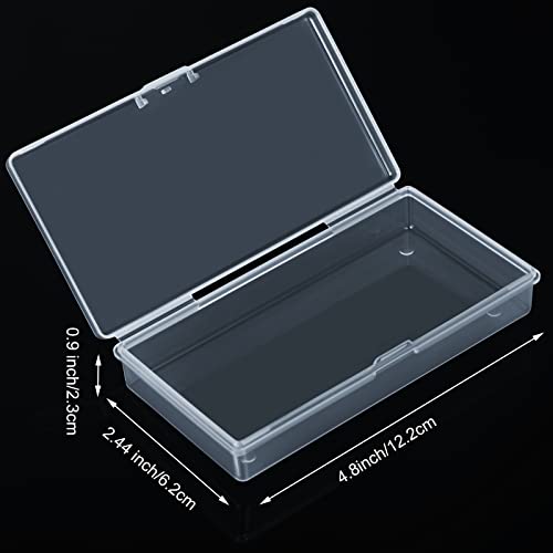 Image of SATINIOR 24 Packs Small Clear Plastic Beads Storage Containers Box with Hinged Lid for Storage of Small Items, Crafts, Jewelry, Hardware(4.8 x 2.4 x 0.9 in)
