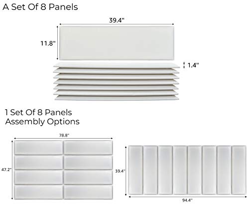 Art3D H10030B Upholstered Headboard, 39.4"X11.8", Ivory #TOP1