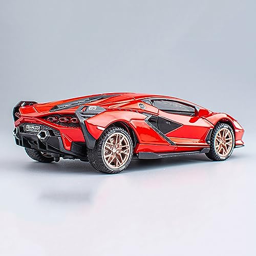 Image of 1:32 Model Sian -63 Alloy Diecast Lamborgini Sian Toy Car Metal Pull Back Car with Openable Door and Sound Light, Gifts Toys for Kids