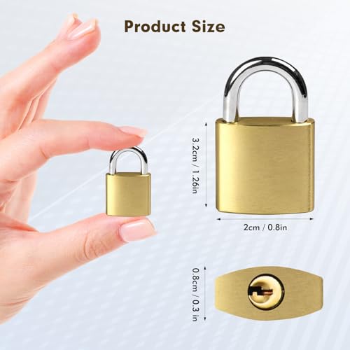 6 Pcs Luggage Locks with Keys, Metal Keyed Pad Locks, School Gym Locker Lock, Suitcase Lock Small Lock with Keys for Travel Suitcases & Baggage, Copper3