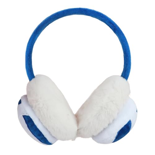 Image of JIAHG Boys Girls Cute Cartoon Football Winter Warm Earmuffs Soft Faux Fur Ear Warmers Kids Outdoor Thermal Plush Ear Muffs