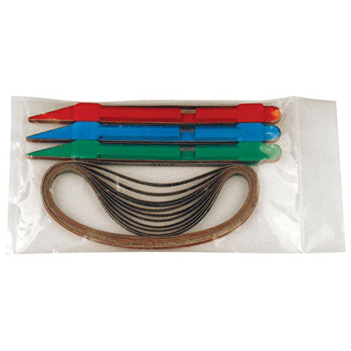 TTC B551 Belt Sanding Sticks Set - Length: 6", Width: 1/4", Grit: Assorted, Color: Red, blue, green - Pack of 2