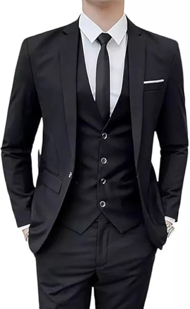 Terno Slim Masculino Executivo Kit Completo – Calça + Blazer + Colete