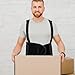 Zeluga 20-541 Industrial Work Back Brace, Back Support Belt with Suspenders, Lower Lumbar Support for Heavy Lifting, Removeable Straps, L/XL