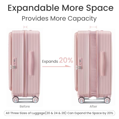 Luggage Sets 3 Piece (20/24/28):, Expandable Carry-On Luggage with TSA Lock4