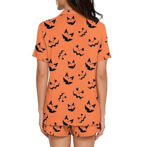 Image of Women's Short Sleeve Sleepwear Pajamas Nightwear with Pockets | Premium Polyester Fabric Ultra Soft Lightweight Breathable Touch, Wrinkle Resistant, All Day Cozy Wear for Daily Sleep