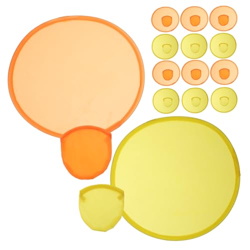 KOMBIUDA Flying Saucers 16pcs Foldable Disc Fan Polyester Smooth Edges Ideal for Summer Fun Random Color