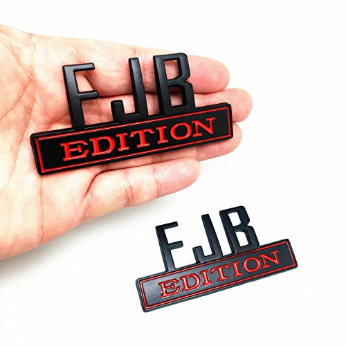 Image of 2PCS FJB Edition Emblem 3D Letters Badge Truck Adhesive Conservative Stickers, Funny Decals Adhesive Letters Fit for Vehicle, Truck, SUV, Door Decoration (Black Red)