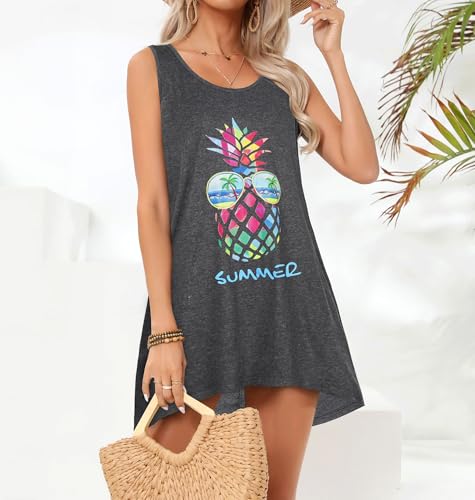 Image of elescat Womens Swimsuit Cover Up Summer Sleeveless T Shirt Beach Dress Tank Bikini Coverups 2026
