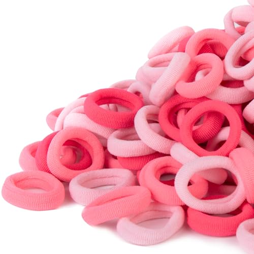 Qarwayoc Pink Kids Hair Ties for Girls, Small, No Damage, 1 In Dia