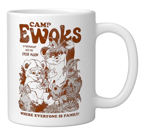 Taza cerámica Blanca estilo Vintage Star Wars Ewoks miniatura 2