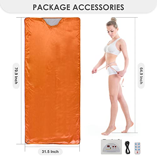 Reloive Far Infrared Sauna Blanket Heating Detox With Remote Control For Home Beauty Salon Orange #TOP5