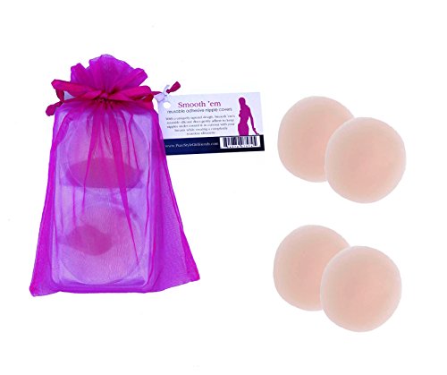 PURE STYLE Girlfriends Women's 2-Pack of Smooth'em Adhesive Nipple Covers, Nude, One Size